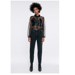 ZARA high-waisted mom jean in black
